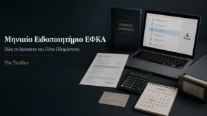 Μηνιαίο ειδοποιητήριο εισφορών ΕΦΚΑ μη μισθωτών με ηλεκτρονική αναζήτηση, προθεσμία πληρωμής και οφειλή προς το ΚΕΑΟ.