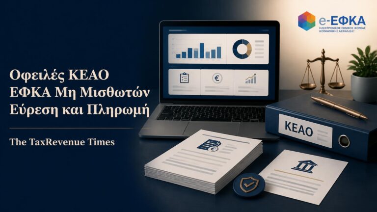 Οφειλές ΚΕΑΟ από ΕΦΚΑ Μη Μισθωτών με οδηγό για εύρεση ενεργών οφειλών, Ταυτότητας Οφειλέτη και πληρωμή.