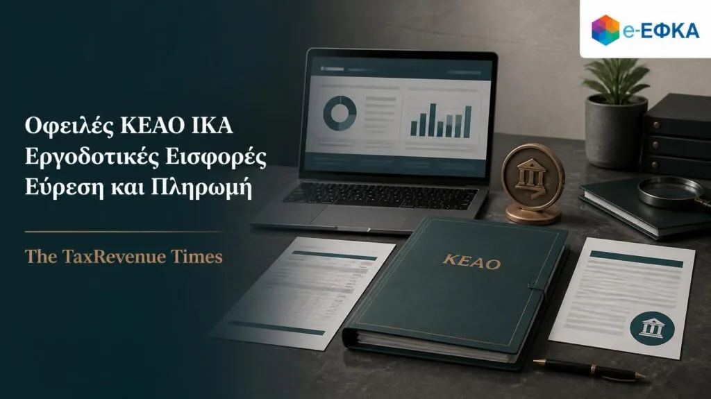 Οφειλές ΚΕΑΟ ΙΚΑ για εργοδοτικές εισφορές με οδηγό για εύρεση ενεργών οφειλών, Ταυτότητας Οφειλέτη και πληρωμή.