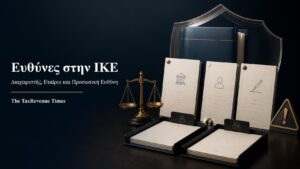 Εταιρικός φάκελος και έγγραφα διοίκησης για τις ευθύνες διαχειριστή και εταίρων ΙΚΕ και την προσωπική ευθύνη.