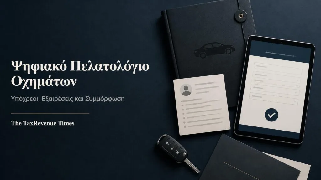 Ψηφιακή καταχώριση πελάτη και οχήματος για επιχειρήσεις που υπάγονται στο Ψηφιακό Πελατολόγιο Οχημάτων.