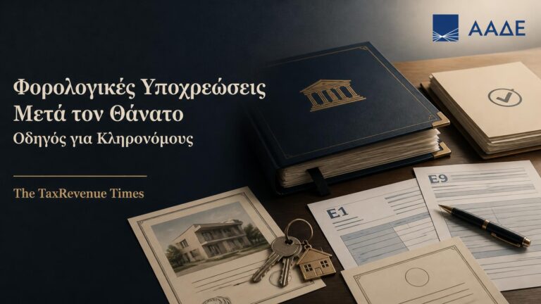 Φορολογικές υποχρεώσεις μετά τον θάνατο φορολογουμένου και διαδικασίες για κληρονόμους σχετικά με οφειλές, Ε1, Ε9 και κληρονομικά θέματα.