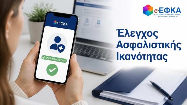 Πολίτης ελέγχει ηλεκτρονικά αν διαθέτει ενεργή ασφαλιστική ικανότητα μέσω e-ΕΦΚΑ.