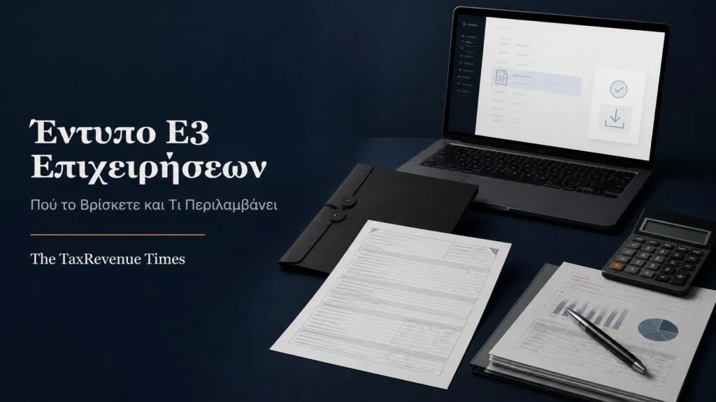 Έντυπο Ε3, φορολογικός φάκελος και ηλεκτρονική αναζήτηση της κατάστασης οικονομικών στοιχείων επιχείρησης.