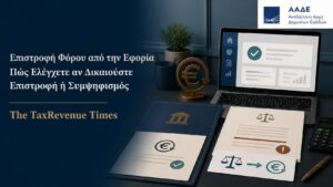 Έλεγχος επιστροφής φόρου από την εφορία, πιθανός συμψηφισμός με οφειλές και online ενημέρωση μέσω ΑΑΔΕ.