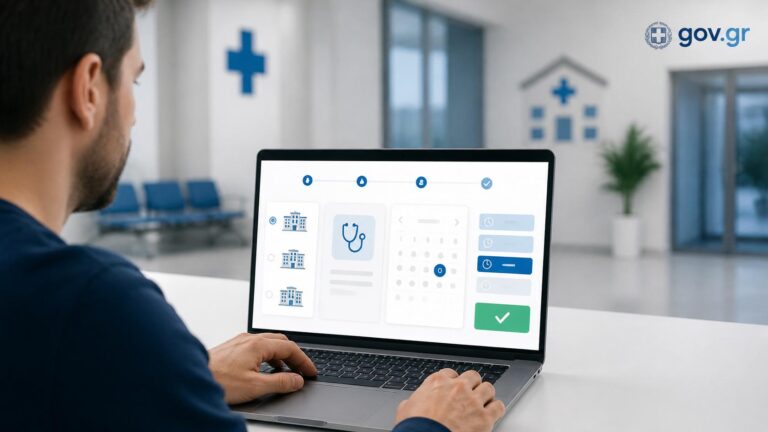 Πολίτης κλείνει online ιατρικό ραντεβού σε δημόσιο νοσοκομείο ή Κέντρο Υγείας μέσω gov.gr.