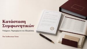 Φάκελος και οργανωμένη κατάσταση συμφωνητικών με τις υποχρεώσεις, το περιεχόμενο και τις εξαιρέσεις για τις επιχειρήσεις.