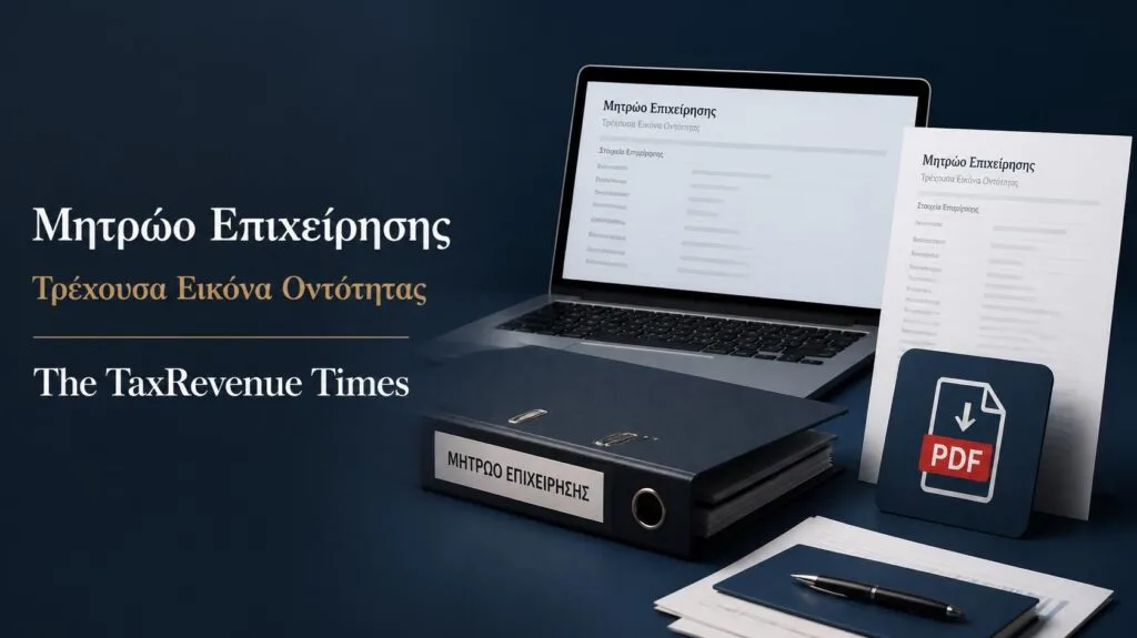 Ηλεκτρονική προβολή και εκτύπωση της τρέχουσας εικόνας μητρώου μιας επιχείρησης.