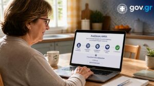 Πολίτης βρίσκει τον ΑΜΚΑ του online μέσω gov.gr με ασφαλή αναζήτηση προσωπικών στοιχείων.