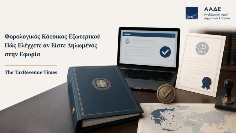Έλεγχος στην εφορία για το αν ο φορολογούμενος είναι επίσημα δηλωμένος ως φορολογικός κάτοικος εξωτερικού.