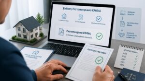 Ιδιοκτήτης εκδίδει ηλεκτρονικά πιστοποιητικό ΕΝΦΙΑ για πράξη που αφορά ακίνητο.