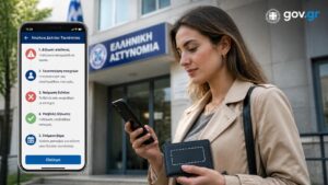 Πολίτης δηλώνει άμεσα την απώλεια αστυνομικής ταυτότητας μέσω gov.gr από κινητό.