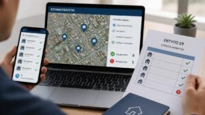 Ιδιοκτήτης ελέγχει τις ιδιοκτησίες του στο Κτηματολόγιο και τις συγκρίνει με το Ε9.