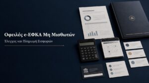 Έλεγχος οφειλών e-ΕΦΚΑ μη μισθωτών με ανεξόφλητες ασφαλιστικές εισφορές, περιόδους οφειλής και στοιχεία πληρωμής.