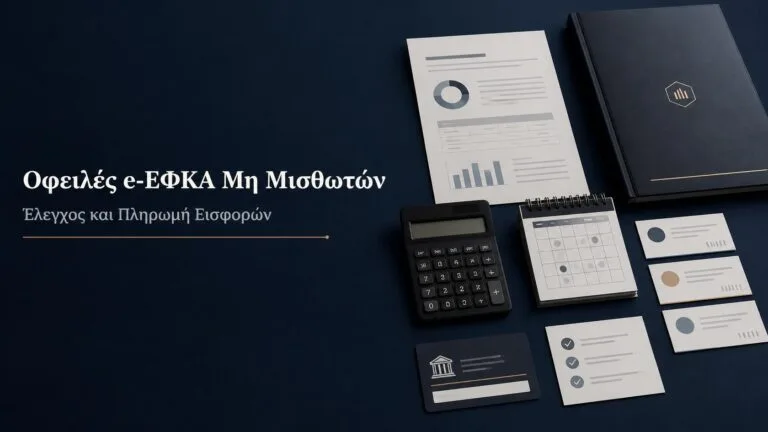 Έλεγχος οφειλών e-ΕΦΚΑ μη μισθωτών με ανεξόφλητες ασφαλιστικές εισφορές, περιόδους οφειλής και στοιχεία πληρωμής.
