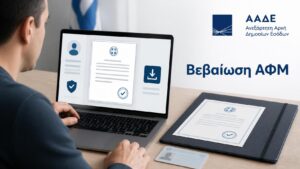 Πολίτης εκδίδει ηλεκτρονικά Βεβαίωση Μητρώου Φυσικού Προσώπου και αποδεικτικό ΑΦΜ μέσω ΑΑΔΕ.