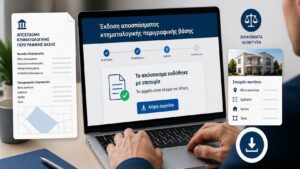 Ιδιοκτήτης εκδίδει online απόσπασμα περιγραφικής βάσης Κτηματολογίου με στοιχεία ακινήτου.