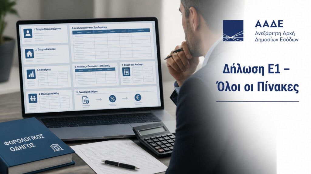 Δήλωση Φορολογίας Εισοδήματος Ε1: Όλοι οι Πίνακες (Οδηγός)