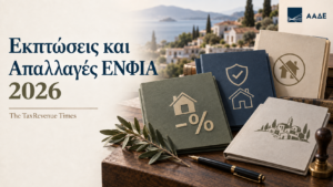 Εκπτώσεις και απαλλαγές ΕΝΦΙΑ 2026 για ιδιοκτήτες ακινήτων με μείωση 50% ή πλήρη απαλλαγή, ανάλογα με εισοδηματικά και περιουσιακά κριτήρια.