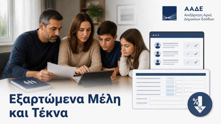 Οικογένεια εξετάζει πώς δηλώνονται τα εξαρτώμενα μέλη και τέκνα στη φορολογική δήλωση Ε1.