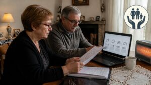 Ηλικιωμένο ζευγάρι εξετάζει τα κριτήρια και τα όρια εισοδήματος για το ΚΟΤ Β.