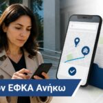 Πολίτης βρίσκει την αρμόδια Τοπική Διεύθυνση e-ΕΦΚΑ με ταχυδρομικό κώδικα και ψηφιακό χάρτη.