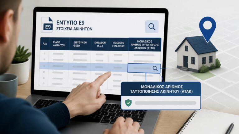 Ιδιοκτήτης εντοπίζει το ΑΤΑΚ του ακινήτου του μέσα στο έντυπο Ε9.