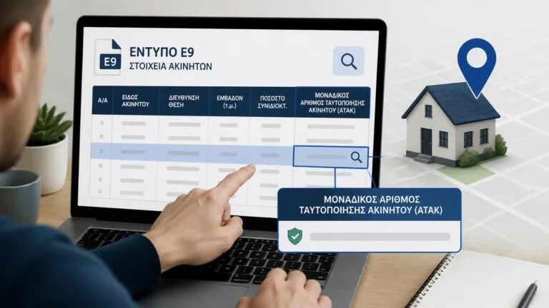 Ιδιοκτήτης εντοπίζει το ΑΤΑΚ του ακινήτου του μέσα στο έντυπο Ε9.