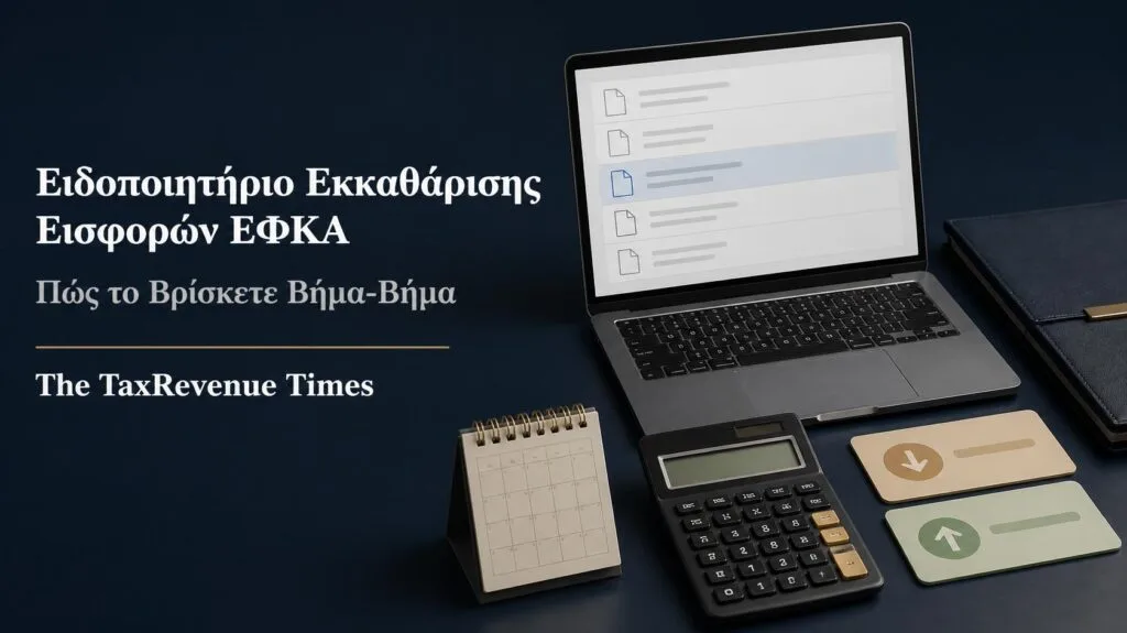 Ειδοποιητήριο εκκαθάρισης ασφαλιστικών εισφορών ΕΦΚΑ μη μισθωτών με χρεωστικό ή πιστωτικό αποτέλεσμα.