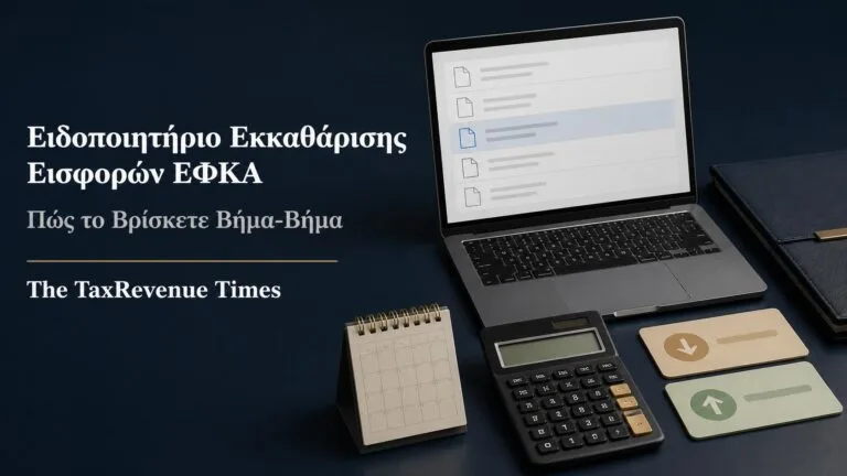 Ειδοποιητήριο εκκαθάρισης ασφαλιστικών εισφορών ΕΦΚΑ μη μισθωτών με χρεωστικό ή πιστωτικό αποτέλεσμα.