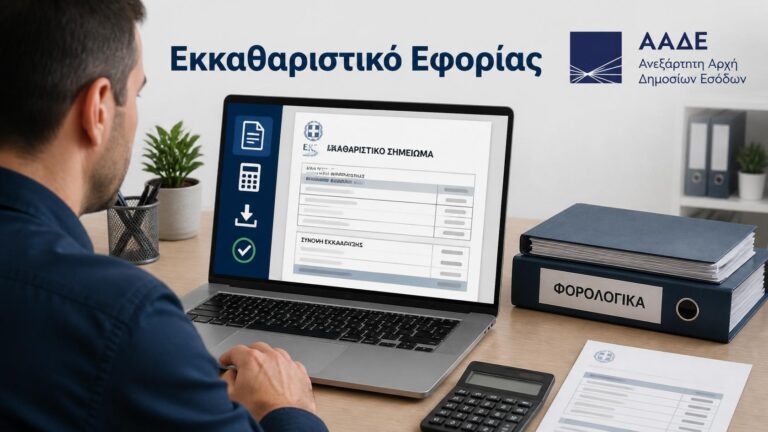 Φορολογούμενος βρίσκει και κατεβάζει το εκκαθαριστικό της φορολογικής δήλωσης μέσω ψηφιακής υπηρεσίας της ΑΑΔΕ.