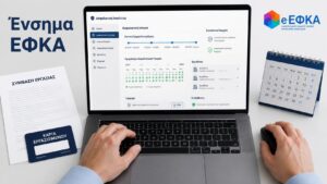 Εργαζόμενος βρίσκει ηλεκτρονικά τα ένσημα και το ασφαλιστικό ιστορικό του στον e-ΕΦΚΑ.