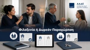Σύγκριση φιλοξενίας και δωρεάν παραχώρησης κατοικίας στη φορολογική δήλωση Ε1.