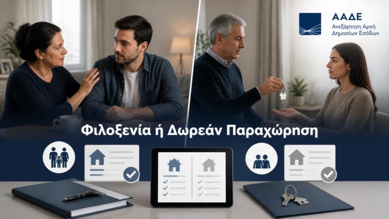Σύγκριση φιλοξενίας και δωρεάν παραχώρησης κατοικίας στη φορολογική δήλωση Ε1.