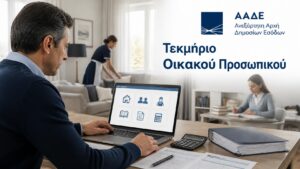 Φορολογούμενος εξετάζει το τεκμήριο για οικιακούς βοηθούς, δασκάλους και προσωπικό στη φορολογική δήλωση Ε1.