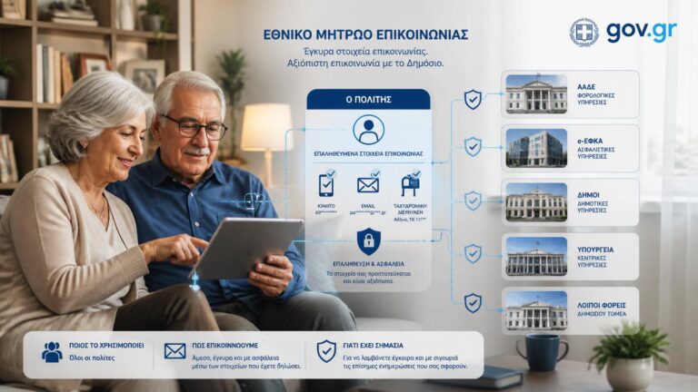 Ψηφιακό μητρώο συγκεντρώνει τα επιβεβαιωμένα στοιχεία επικοινωνίας πολίτη για χρήση από δημόσιους φορείς.