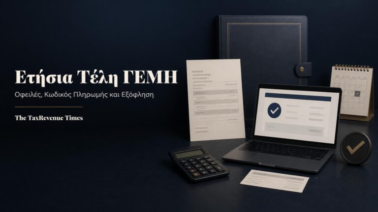 Ετήσια τέλη τήρησης μερίδας ΓΕΜΗ με ειδοποίηση οφειλής, κωδικό πληρωμής και ηλεκτρονική εξόφληση.
