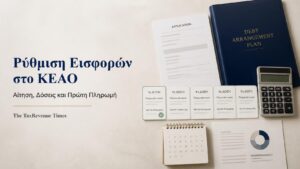 Ρύθμιση εισφορών ΕΦΚΑ μη μισθωτών στο ΚΕΑΟ με αίτηση, πρόγραμμα δόσεων και καταβολή της πρώτης δόσης.