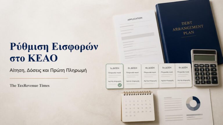 Ρύθμιση εισφορών ΕΦΚΑ μη μισθωτών στο ΚΕΑΟ με αίτηση, πρόγραμμα δόσεων και καταβολή της πρώτης δόσης.