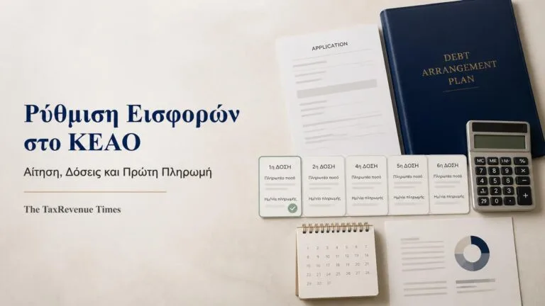Ρύθμιση εισφορών ΕΦΚΑ μη μισθωτών στο ΚΕΑΟ με αίτηση, πρόγραμμα δόσεων και καταβολή της πρώτης δόσης.