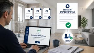 Ιδιοκτήτης εκδίδει βεβαίωση επιλεξιμότητας για πρόγραμμα ανακαίνισης κατοικίας.