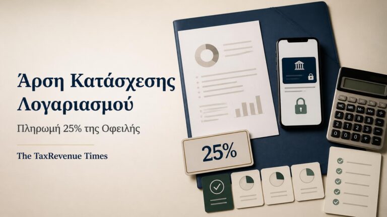 Άρση κατάσχεσης τραπεζικού λογαριασμού με πληρωμή του 25% της φορολογικής οφειλής και ρύθμιση του υπολοίπου.