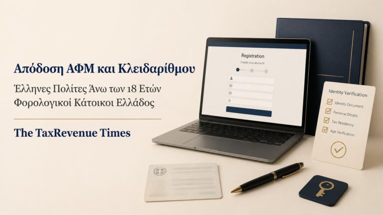 Απόδοση ΑΦΜ και Κλειδαρίθμου σε Έλληνες πολίτες άνω των 18 ετών που είναι φορολογικοί κάτοικοι Ελλάδος.