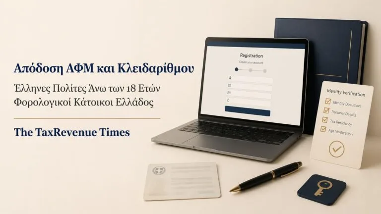 Απόδοση ΑΦΜ και Κλειδαρίθμου σε Έλληνες πολίτες άνω των 18 ετών που είναι φορολογικοί κάτοικοι Ελλάδος.
