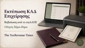 Εκτύπωση ΚΑΔ επιχείρησης και έκδοση της σχετικής βεβαίωσης ηλεκτρονικά από το myAADE.