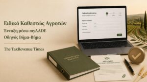 Ένταξη στο ειδικό καθεστώς αγροτών μέσω myAADE με ηλεκτρονική δήλωση, ενημέρωση του Μητρώου και δυνατότητα υποβολής από εξουσιοδοτημένο λογιστή.