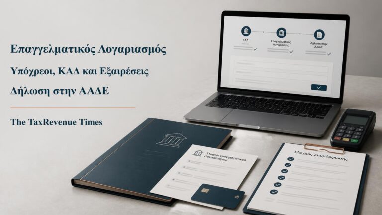 Επαγγελματικός λογαριασμός επιχείρησης με δήλωση στην ΑΑΔΕ, υπόχρεους επαγγελματίες, επιλέξιμους ΚΑΔ και προβλεπόμενες εξαιρέσεις.