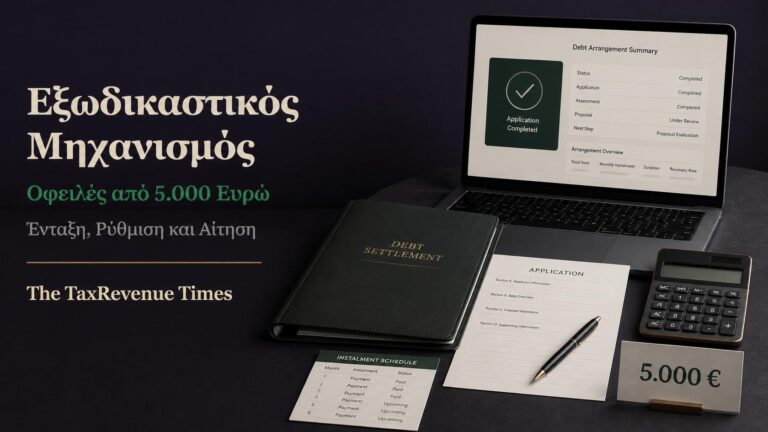 Εξωδικαστικός Μηχανισμός για ρύθμιση οφειλών από 5.000 ευρώ με ηλεκτρονική αίτηση και πρόγραμμα δόσεων.