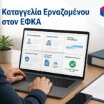 Εργαζόμενος υποβάλλει ηλεκτρονική καταγγελία στον ΕΦΚΑ μέσω ψηφιακής υπηρεσίας.