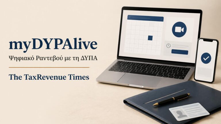 Ψηφιακό ραντεβού με τη ΔΥΠΑ μέσω myDYPAlive και τηλεδιάσκεψης, με επιλογή ημερομηνίας και ώρας.